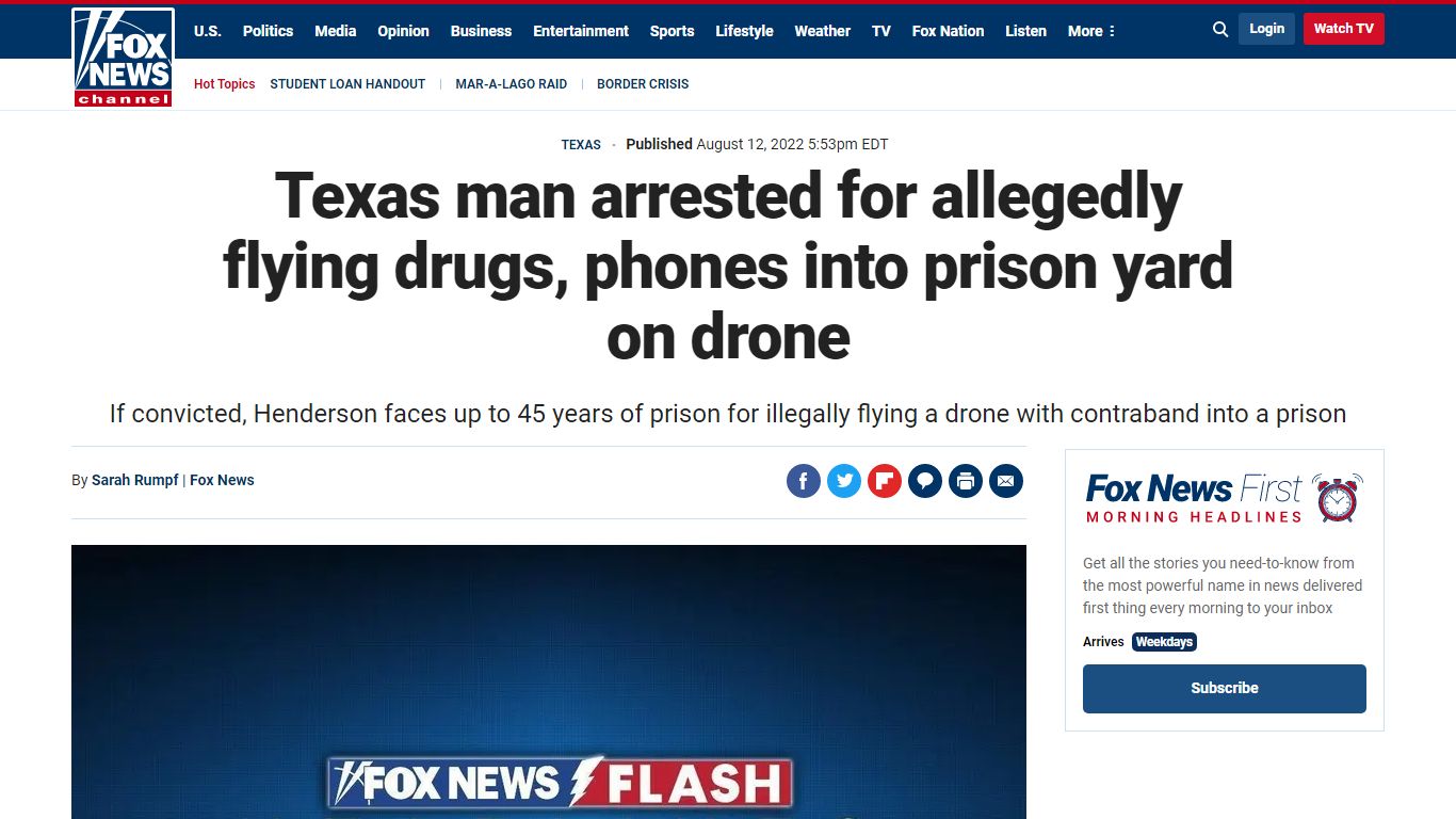 Texas man arrested for allegedly flying drugs, phones into prison yard ...